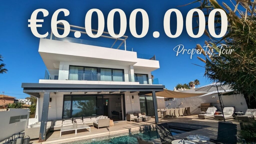 Marbella Beachfront Bliss: 6-Bed Villa, Sea Views, Direct Beach Access!